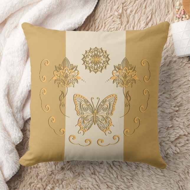Butterfly Mandala Throw Kissen (Decke)