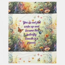 Butterfly Mantra Positive Zitate Fleece Blanket