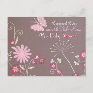 Butterfly Meadow Baby Showeinladung Einladungspostkarte