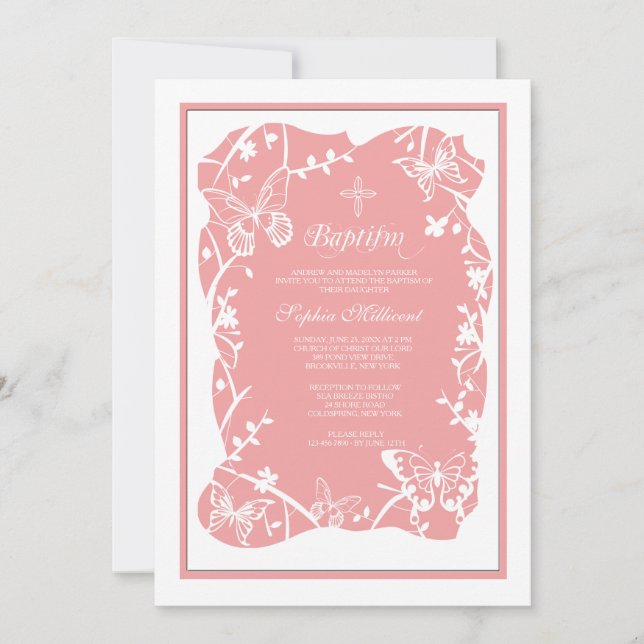 Butterfly Meadow Religiöse Einladung (Vorderseite)