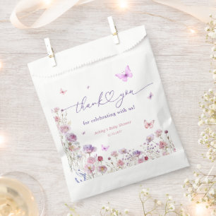 Butterfly Meadow Wildblumen Kinderdusche Danke Geschenktütchen