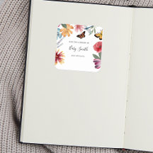 Butterfly Meadows Baby Dusche Buchzeichen