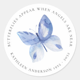 Butterfly Memorial Classic Round Sticker