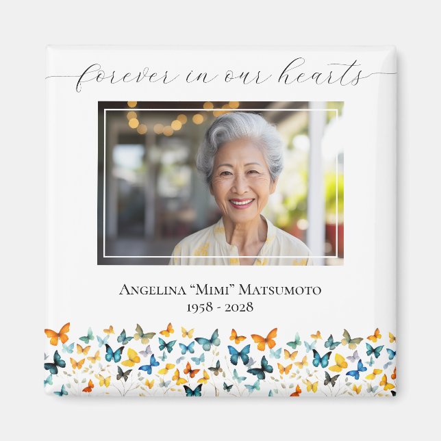 Butterfly Memorial Keepake Foto Magnet (Vorne)