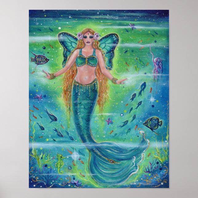 Butterfly Mermaid innerer Frieden von Renee Lavoie Poster (Vorne)