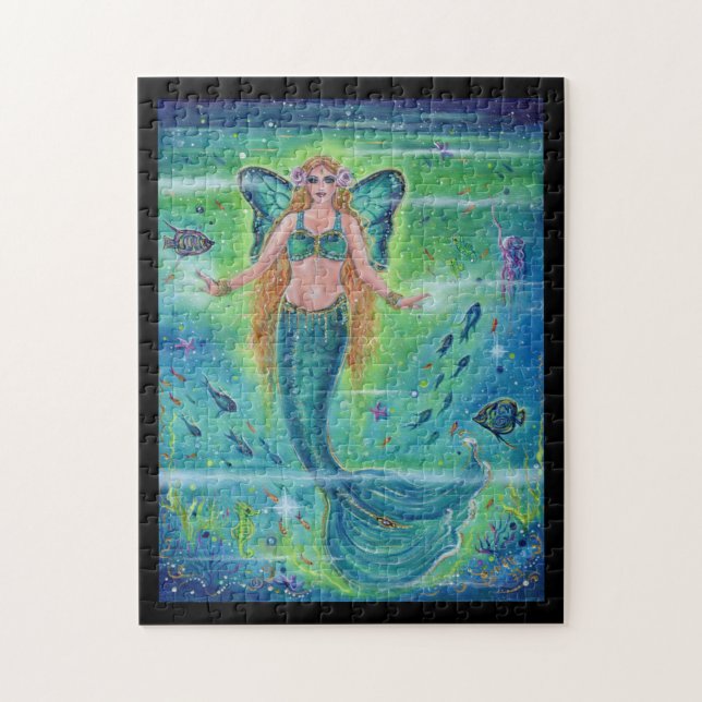 Butterfly Mermaid innerer Frieden von Renee Lavoie Puzzle (Vertikal)