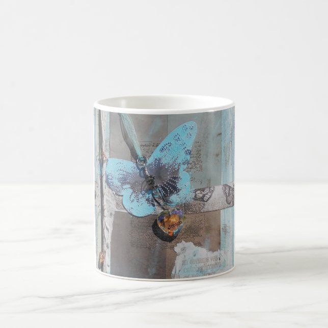 Butterfly Mixed Media Art Kaffeetasse (Mittel)