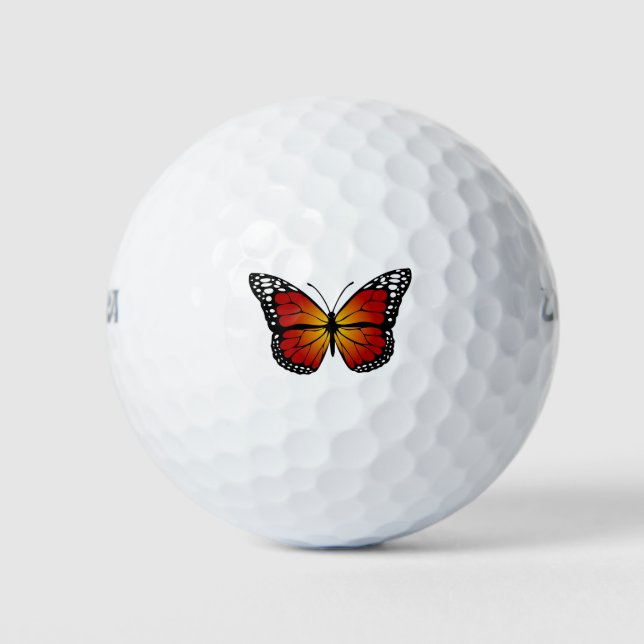 Butterfly Monarch Abstrakt Artistic Line Art Golfball (Vorderseite)