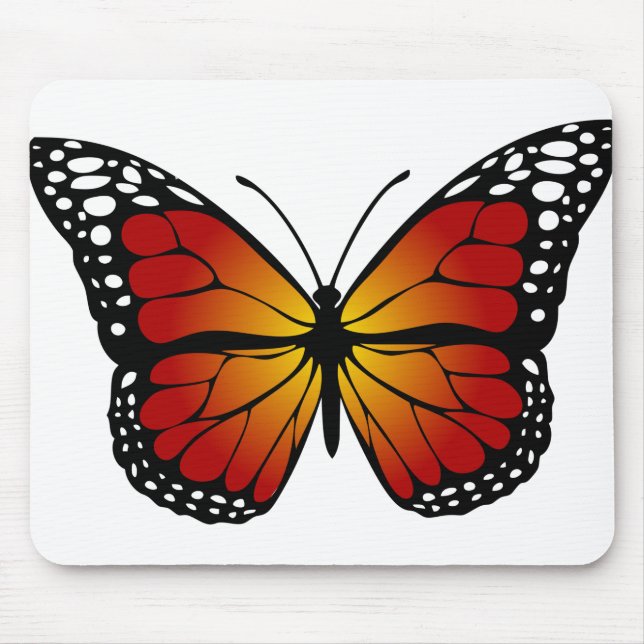 Butterfly Monarch Abstrakt Artistic Line Art Mousepad (Vorne)