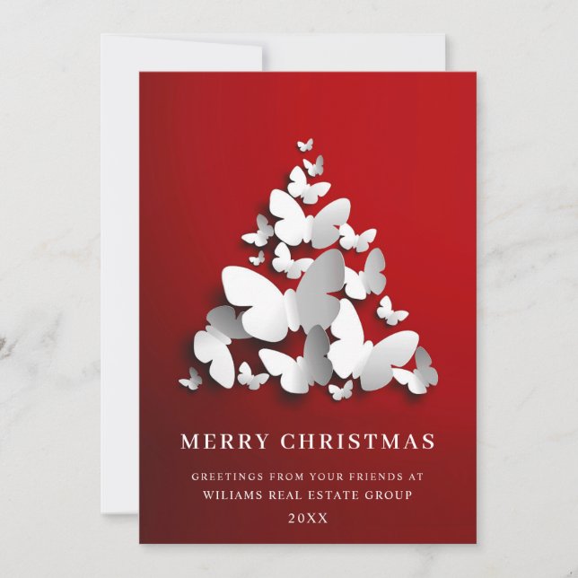Butterfly Monarch Weihnachten Firmengrüßen (Vorderseite)