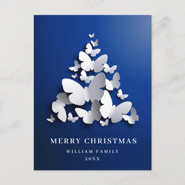Butterfly Monarch Weihnachtsbaum Grußurlaub Postkarte (Vorderseite)