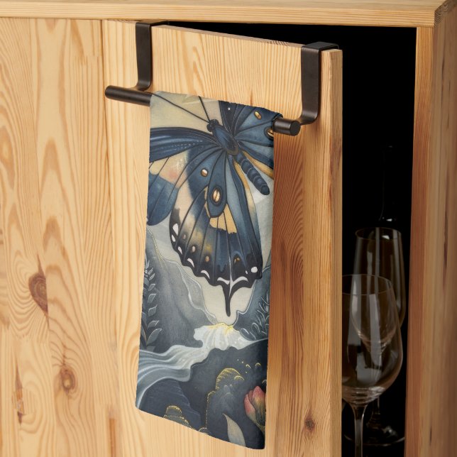 Butterfly & Moon                                 Geschirrtuch (Drittel gefaltet)