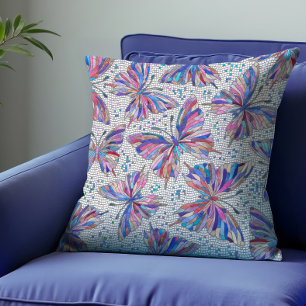 Butterfly-Mosaikmuster - Pastelltöne Kissen