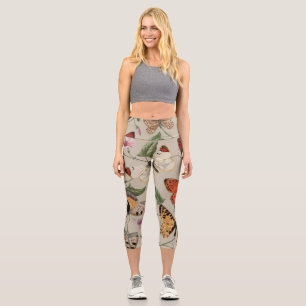 Butterfly Moth Nature Collection Zeichnend Capri Leggings