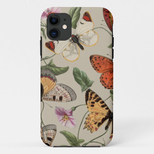 Butterfly Moth Nature Collection Zeichnend Case-Mate iPhone Hülle (Rückseite)