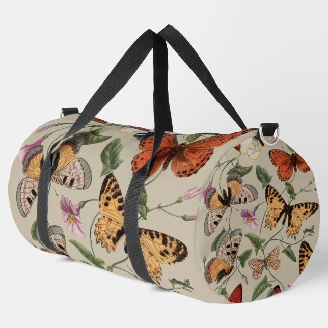 Butterfly Moth Nature Collection Zeichnend Duffle Bag (Linke Ecke)
