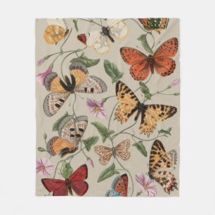 Butterfly Moth Nature Collection Zeichnend Fleecedecke