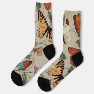 Butterfly Moth Nature Collection Zeichnend Socken