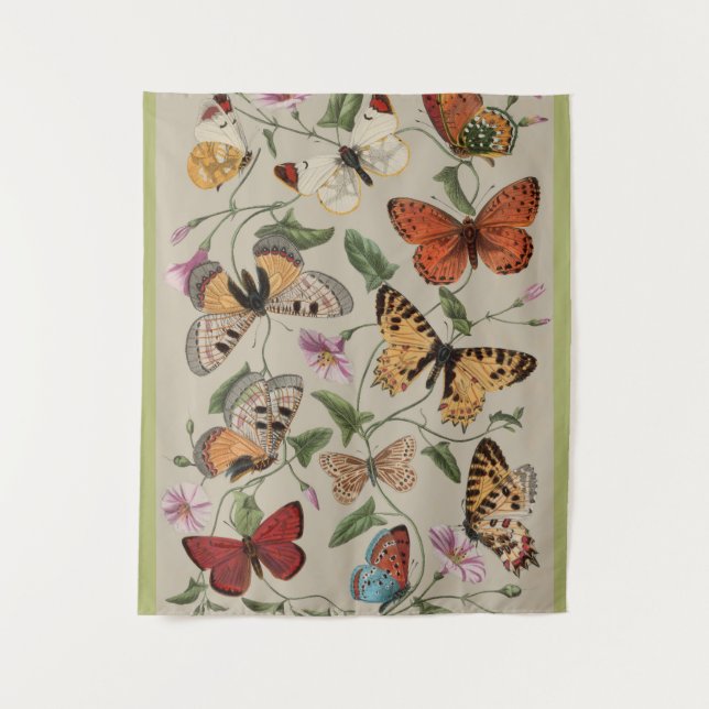 Butterfly Moth Nature Collection Zeichnend Wandteppich (Vorderseite)