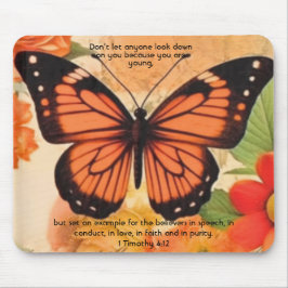 Butterfly Mouse Pad 1 Timothy 4:12 Mousepad