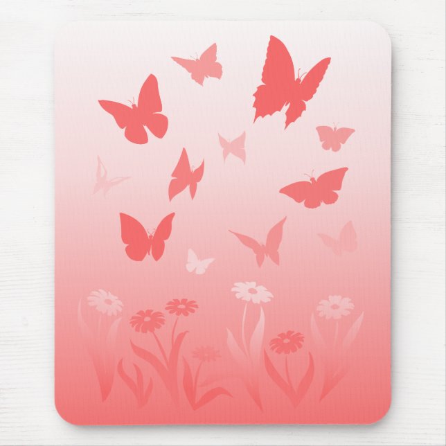 Butterfly Mousepad Keepake Pink Butterfly Geschenk (Vorne)