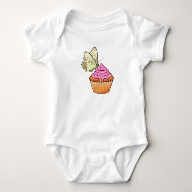 Butterfly Muffin Baby Strampler (Vorderseite)