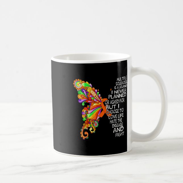Butterfly Multipler Sklerose Bewusstsein Frau W Kaffeetasse (Rechts)
