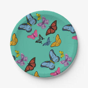 Butterfly-Muster-Textur Pappteller