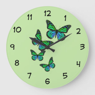 Butterfly Nature Theme Große Wanduhr