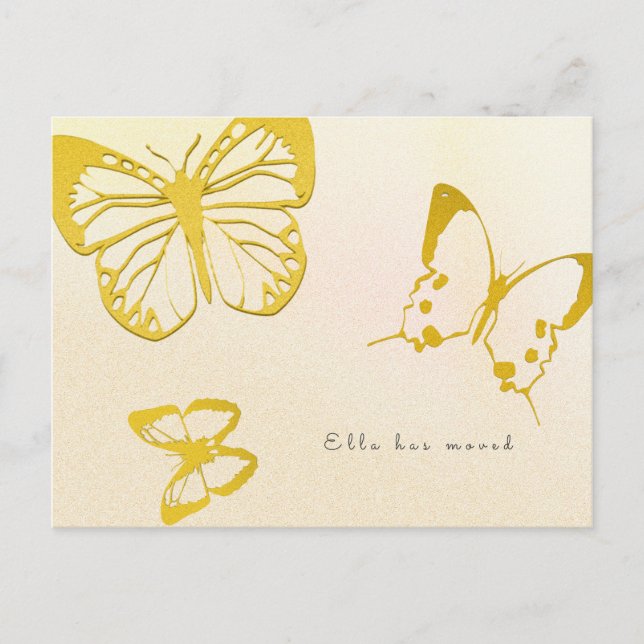 Butterfly neue Adresse für ihre benutzerdefinierte Ankündigungspostkarte (Vorderseite)