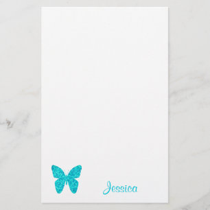 Butterfly Niedlicher Personalisierter Mädchenname  Briefpapier