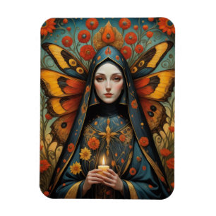 Butterfly Nun Holding Candle Magnet