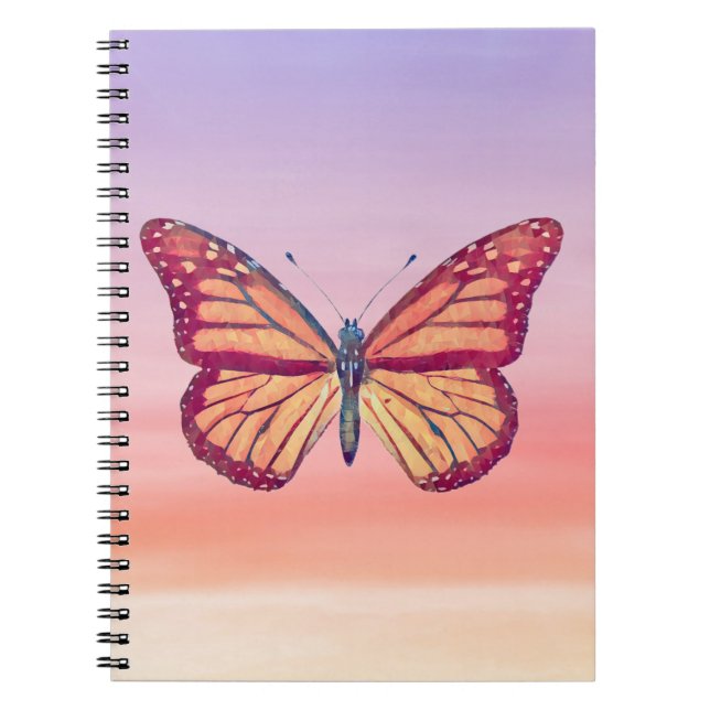 Butterfly Ombre Sunset Tones Journal Notizblock (Vorderseite)
