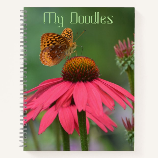 Butterfly On Conflower Sketchbook Notizbuch (Vorderseite)