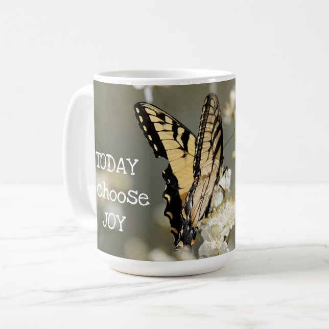 Butterfly on Floral: Heute wähle ich Joffee Tasse (Vorderseite Links)