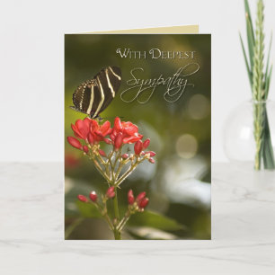 Butterfly on Royal Poinciana Sympathy Card Karte