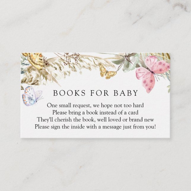 Butterfly on Way Books for Baby Enclosure Begleitkarte (Vorderseite)