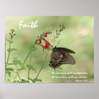Butterfly on Wildblumen, Scripture Vers on Faith
