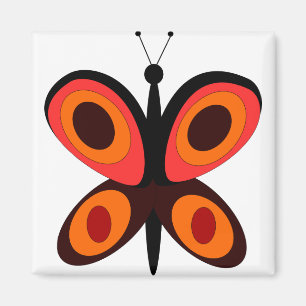 Butterfly Orange Insect Red Wings Garden Bug Magnet