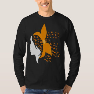 Butterfly Orange Ribbon Multiple Sklerose Awar T-Shirt