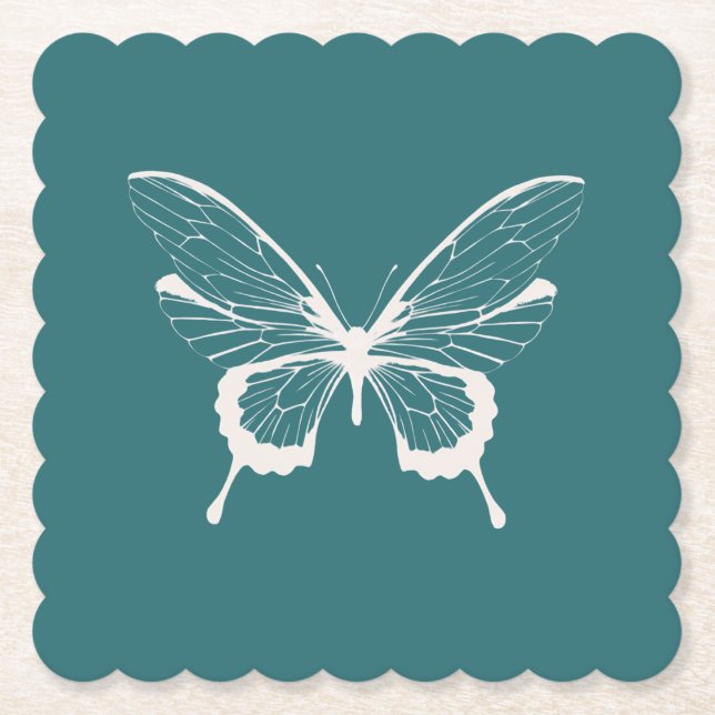 Butterfly Paper Coaster Untersetzer (Vorderseite)