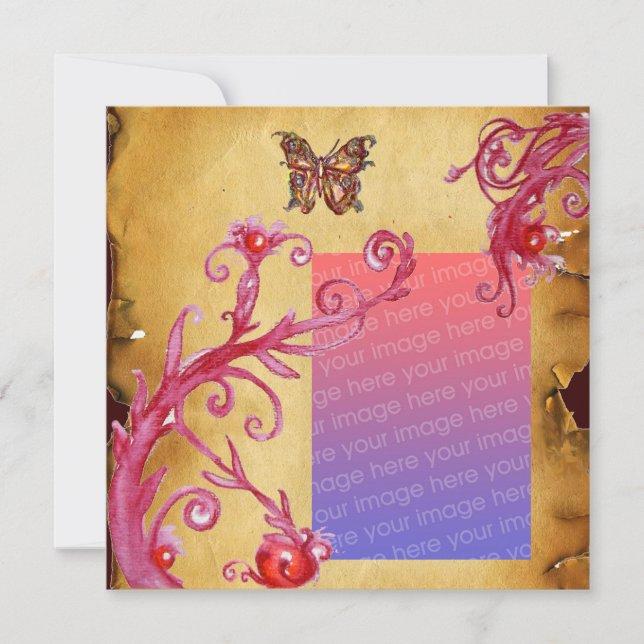 BUTTERFLY PARCHMENT Hochzeitfoto Vorlage (Vorderseite)