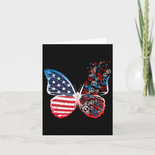 Butterfly Patriotic Peace Signs 4. Juli Us Fla Karte