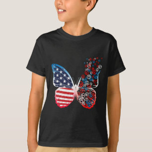 Butterfly Patriotic Peace Signs 4. Juli Us Fla T-Shirt