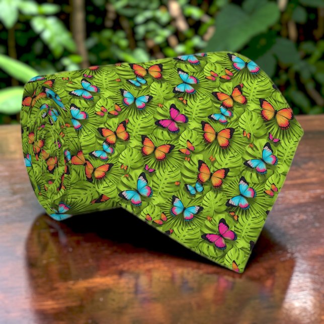 Butterfly Pattern Custom Necktie Krawatte (Von Creator hochgeladen)