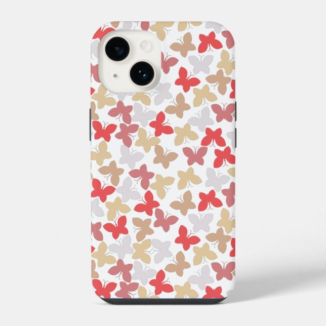 Butterfly Pattern Pastell iPhone Hülle (Rückseite)