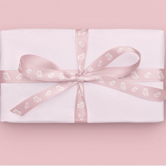 Butterfly Pattern Pink Satinband (Von Creator hochgeladen)