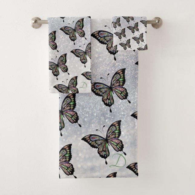 Butterfly Pattern Silberhandtuch Set (Insitu)