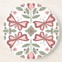 Butterfly Pattern Untersetzer HandGezeichnet