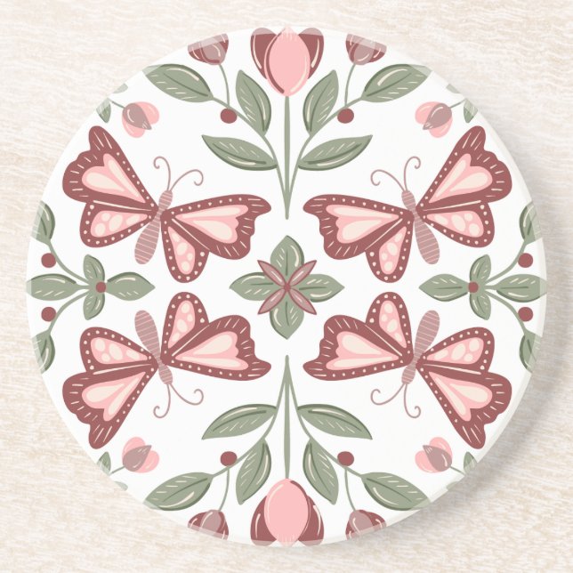 Butterfly Pattern Untersetzer HandGezeichnet (Vorne)